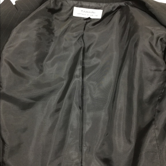 Tahari asl black blazer with pinstripes - Picture 6 of 8